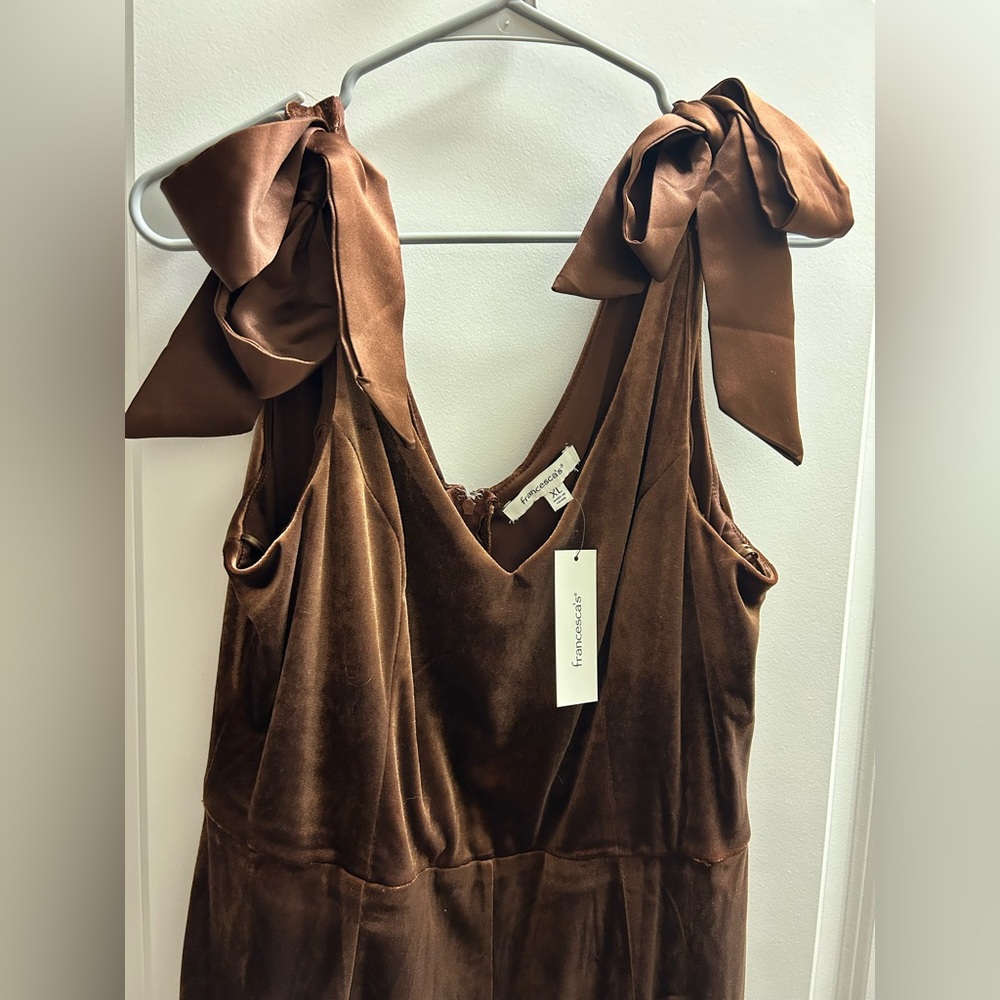 Francesca's Collections Rich Brown Velvet jumper